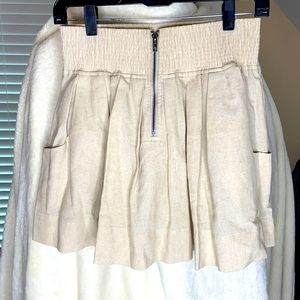 Cream linen mini skirt